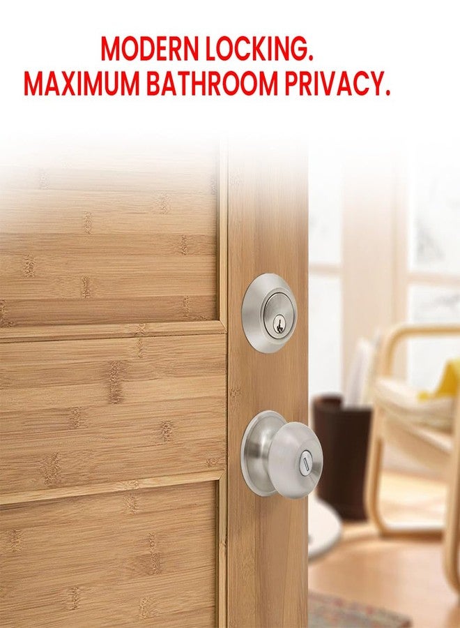 Link Classic Keyless Cylindrical Bathroom Lock, Lock for Bathroom/Balcony/Tubular Door Knob/Handle-SS 304 Grade (Without Key)-5 Years Warranty - Image 3